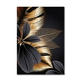 thumbnail image 1 of Wall Hangs Decor,Modern Abstract Gold Black Leaves Wall Art Decor Canvas Painting Pictures Artwork Home Decor For Living Room Dining Room Bedroom, 1 of 7