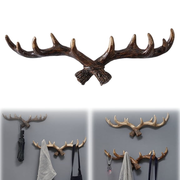 Wall Hangs,Deer Wall Hook Mounted Clothes Hanger Coat Rack Key Holder For Decorative
