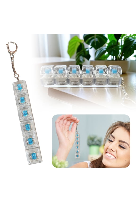 Wall Hangs,Keyboard Toy With LED Lights 6 In 1 Loud Stress For Adults Clicker Decompression Keychain Stress Keyboard For Anxiety Decompression