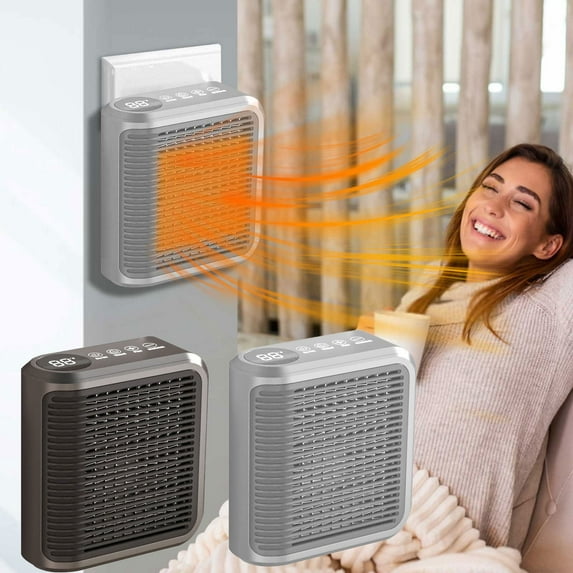 Wall Heater under $5! CQCYD Mini Heater for Wall Mount and Desktop Use, Electric Space Heater with Timer and Overheat Protection, Personal Heater for Office Bedroom and Small Room