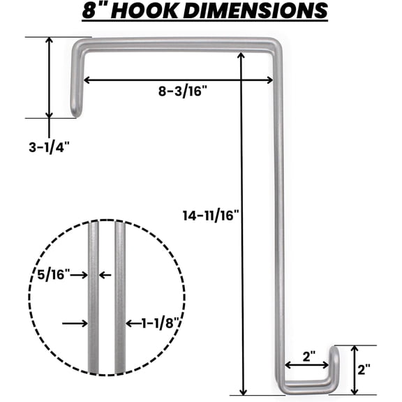 Over The Wall Heavy Duty Concrete Cinder Cement Block Wall Outdoor No Drill Fence Hooks Hangers - Extra Long Large Rafter Ladder Pool Equipment Pole Hangers for Planters Hoses  Tack Organization