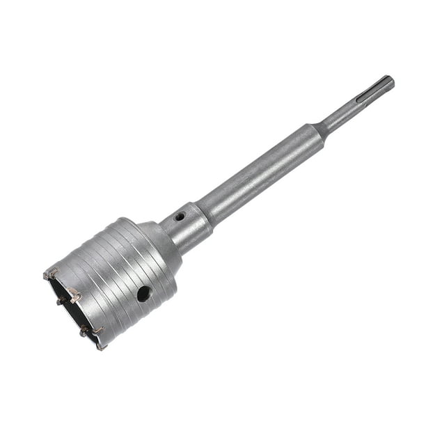 Wall Hole Drill Bit 60mm Hole Saw Cutter 190mm Drilling Depth Round Shank with Connecting Rod for SDS X4 Impact Drill Walmart Business Supplies