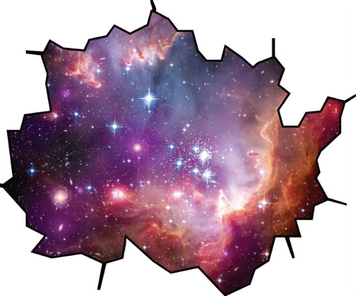 Wall Hole Outer Space Stars Nebula Decor Design Celestial Bodies ...