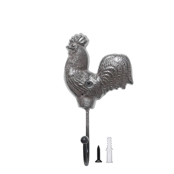 Wall Hook Cast Iron French Vintage Rooster Shaped 1 Pack Wall Mounted Decorative Hook for Entryway Hallway Bedroom Bathroom Hanging Coats Hats Keys Bags Towels Rustic Farmhouse Home Decor
