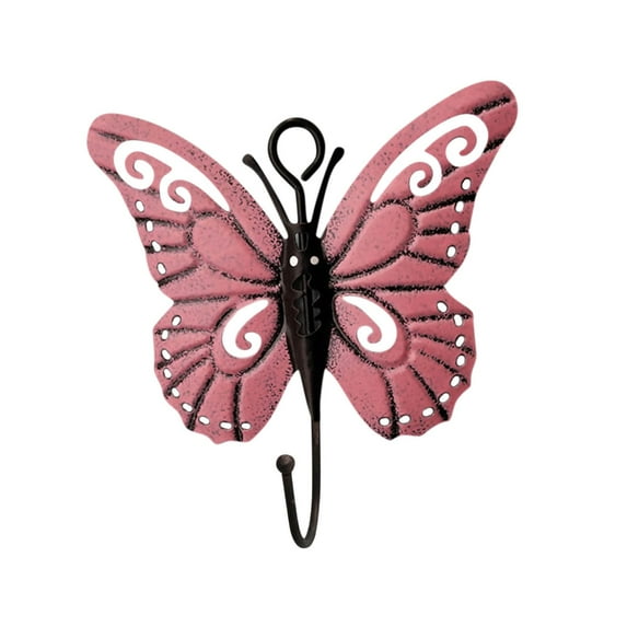 Wall Hook Flower Fall Decor Wall Mounted Creative Flower Iron Hook For Hanging Coat/Hat/Key/Towel/Handbag Decorative Wall Hangers For Room Home Office Decor (Butterfly)