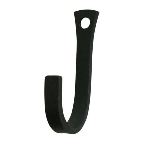 Wall Hook with Curved Design and Nail Mounting, Black
