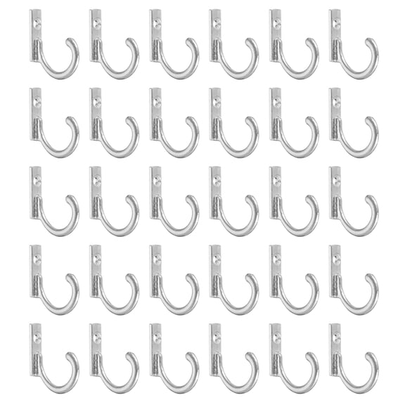 Wall Hooks, 100Pack - Zinc Alloy Single Prong Vintage Clothes Hook, Hooks for Hanging Coat Backpack (Silver,24mm)