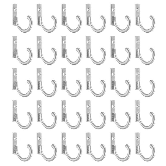 Wall Hooks, 30 Pack - Zinc Alloy Single Prong Vintage Clothes Hook, Hooks for Hanging Coat Backpack (Silver,24mm)