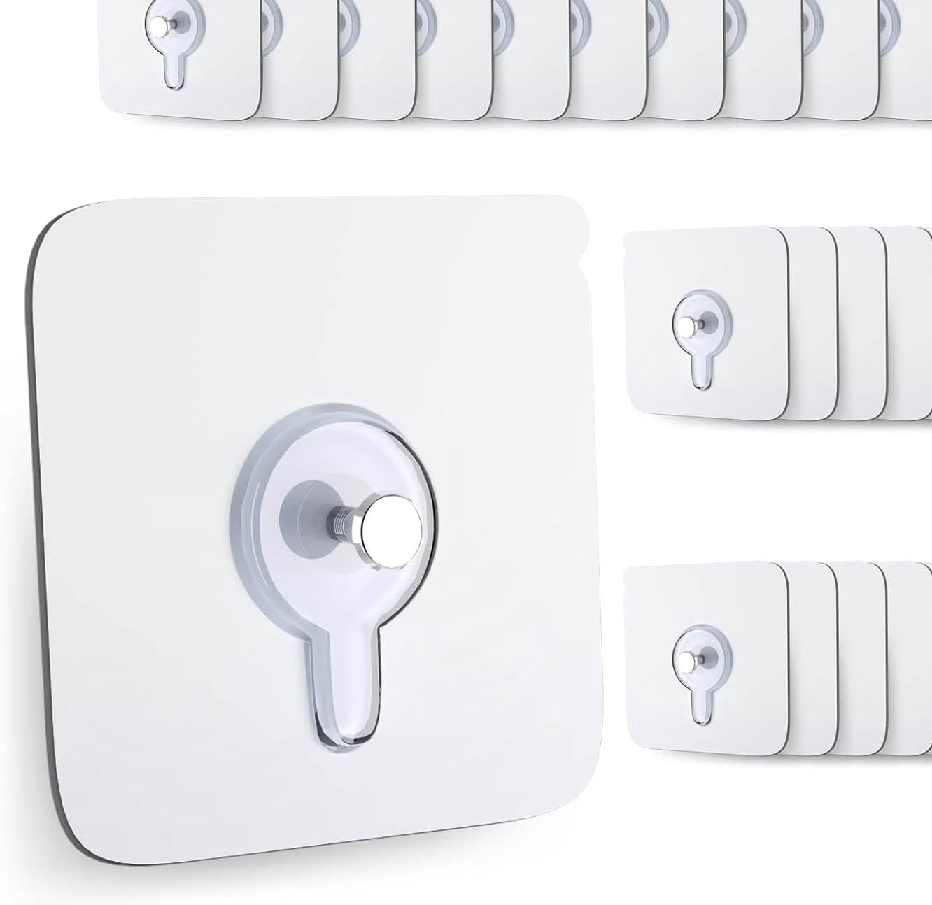 Wall Hooks Adhesive Picture Hooks, Heavy Duty Picture Hangers Without Nails for Hanging Transparent Waterproof Frame Hooks Sticky Hooks