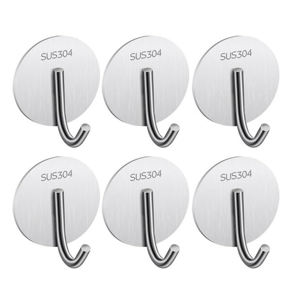 Wall Hooks for Hanging Stainless Steel Towel Hooks for Bathrooms Kitchen Hooks for Walls No Damage Shower Hooks for Inside Heavy Duty Shower Coat Hook