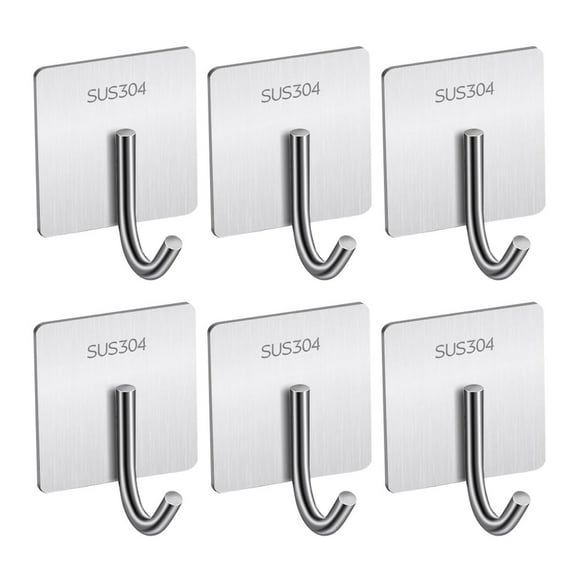 Wall Hooks for Hanging Stainless Steel Towel Hooks for Bathrooms Kitchen Hooks for Walls No Damage Shower Hooks for Inside Heavy Duty Shower Coat Hook