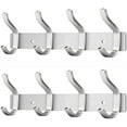 thumbnail image 1 of Wall Hooks Heavy Duty, 12 Inch Coat Rack Wall Mount with 4 Hooks, Silver Wall Hooks Hangers for Entryway, Bathroom - for Hanging Backpack, Bag, Coat, Purse, Hat, Towel, Clothes,2 Packs, 1 of 7