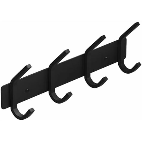 Wall Hooks, Heavy Duty Aluminum Towel Hooks for Hanging Coat, Hat, Key, Clothes, Closet Hook Wall Mount for Kitchen, Bathroom, Office (“C“ Shape Coat 4 Hooks 1 Pack)