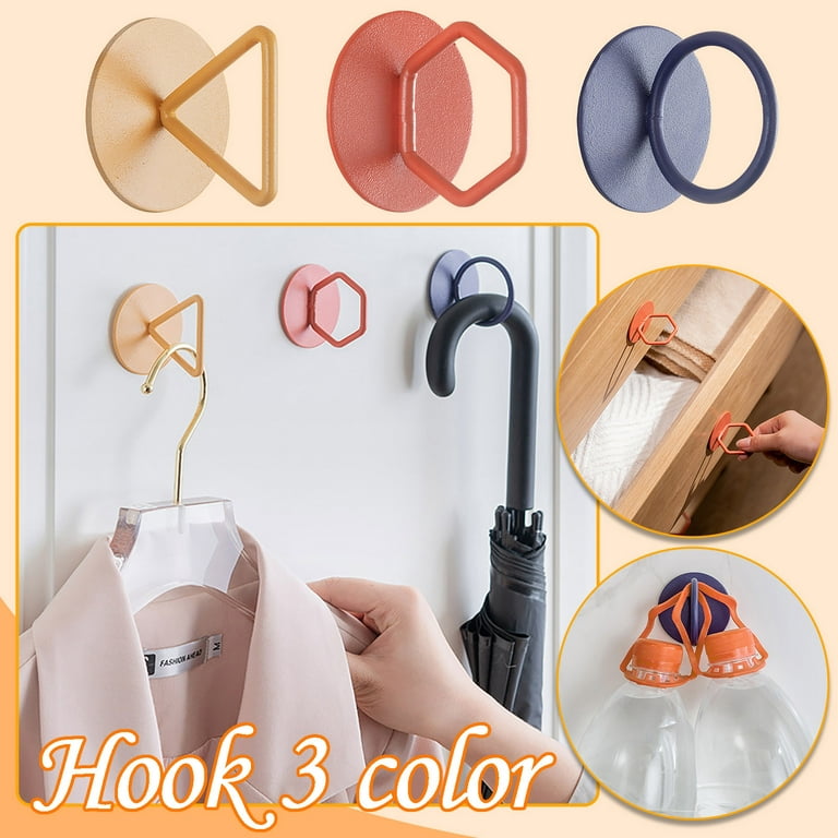 Wall Hooks Non-Perforated Hooks Metal Traceless Door and Window Handles  Bedroom Coat Hooks
