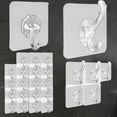 thumbnail image 1 of Wall Hooks Robe Towel Hooks - 26 Packs Transparent Waterproof Sticky Hooks Oilproof Seamless Shower Hooks Stick Coat Hooks, 1 of 5