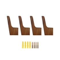 Wall Hooks - Set of 4 - Dark Walnut Wood Coat Hooks for Hanging Hat, Purse, Backpack, Bag, Jacket. Modern Farmhouse Decor for Wall and Practical Entryway Hooks (Walnut Wood)