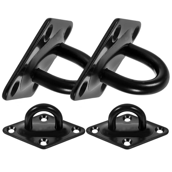 ifundom Black Stainless Steel Pad Eye Plate Hooks for Ceiling Fan Mounting Hardware, Multipurpose, 4 Pieces Set