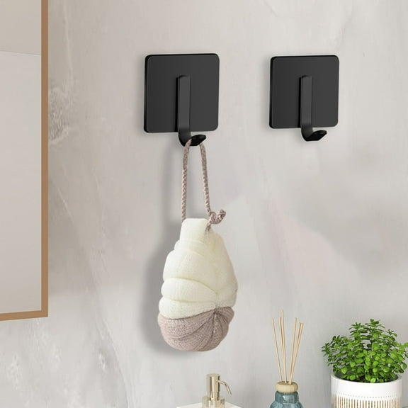 Wall Hooks,Strong Non-Perforated Clothes Hook,Kitchen Bathroom Towel Rack,Self Adhesive Wall Hanging Hook for Towels Bags and Coats,2 Count Each Pack,Minimum purchase quantity is 5 Pack.