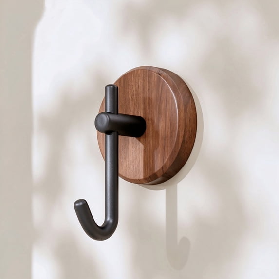 Wall Hooks for Bathroom and Kitchen, Heavy Duty Non Drilling Wooden Hooks for Clothes, Towels and Household Hanging