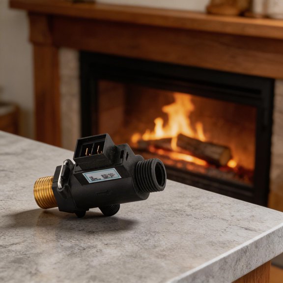 Wall-Hung Boiler Water Flow Sensor Switch with Pressure Relief, 125-250V Accurate Flow Monitoring for Gas Boiler Systems, Black Plastic 85mm Safety Valve