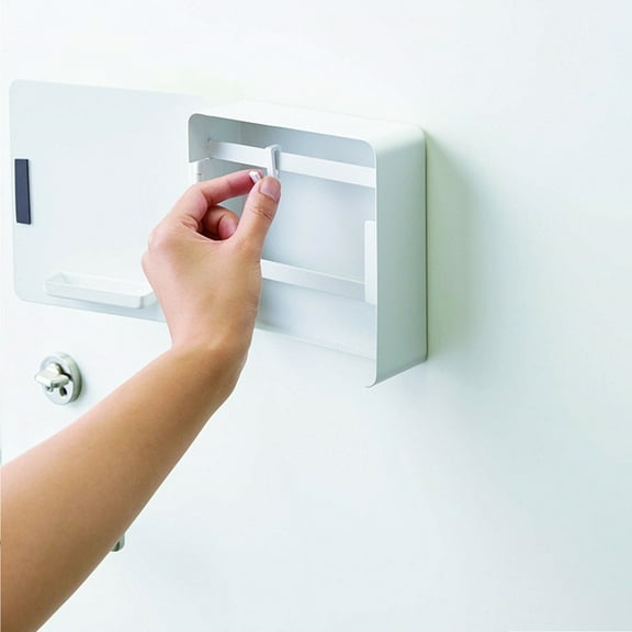 Wall-Hung Porch Key Rack Magnet Rack Key Cabinet Keychain Holder Organizer White