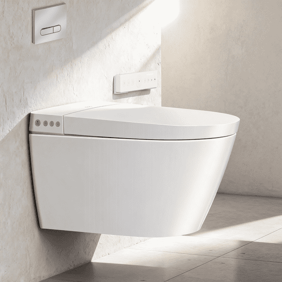 EPLO  Wall-Hung Smart Toilet with Bidet Built in, Heated Seat, Elongated Smart Bidet Toilet Wall Mounted