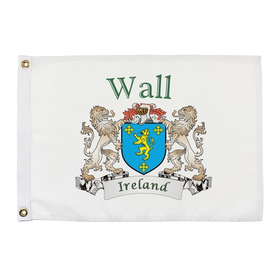Wall Irish Coat of Arms Small White Flag - 16"x10.5" inches