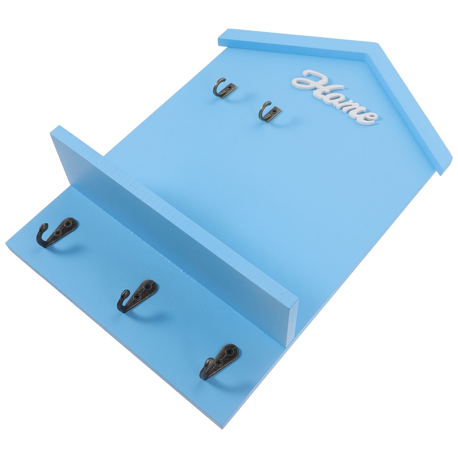 Wall Key Storage Mount Coat Rack Mounted Mirror with Hooks Shelf Mail