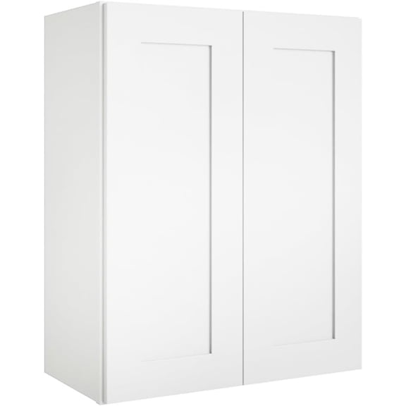 Wall Kitchen Cabinets, RTA Cabinets, White Shaker Cabinet, Wall Mounted, RTA Upper Cabinet, Modern for Kitchen and Bathroom with Door, 2 Adjustable Shelves (White, 24" W x 30" H x 12" D)