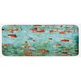 thumbnail image 1 of Wall Kitchen Mat, Fragment of Brickwork Close-up Photograph Old Damaged Dramatic Wrecked Grunge Texture, Plush Decorative Kitchen Mat with Non Slip Backing, 47" X 19", Red Teal, by Ambesonne, 1 of 1