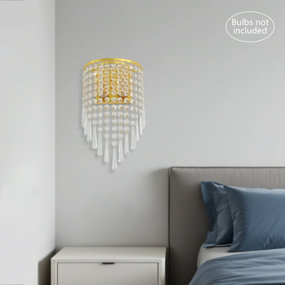 Wall Lamp, Crystal Wall Lamp, Wall Light with E12 Lamp Holder, Wall Mount Light Fixture  For Front Doors, Bedrooms, Living Rooms, Dining Rooms