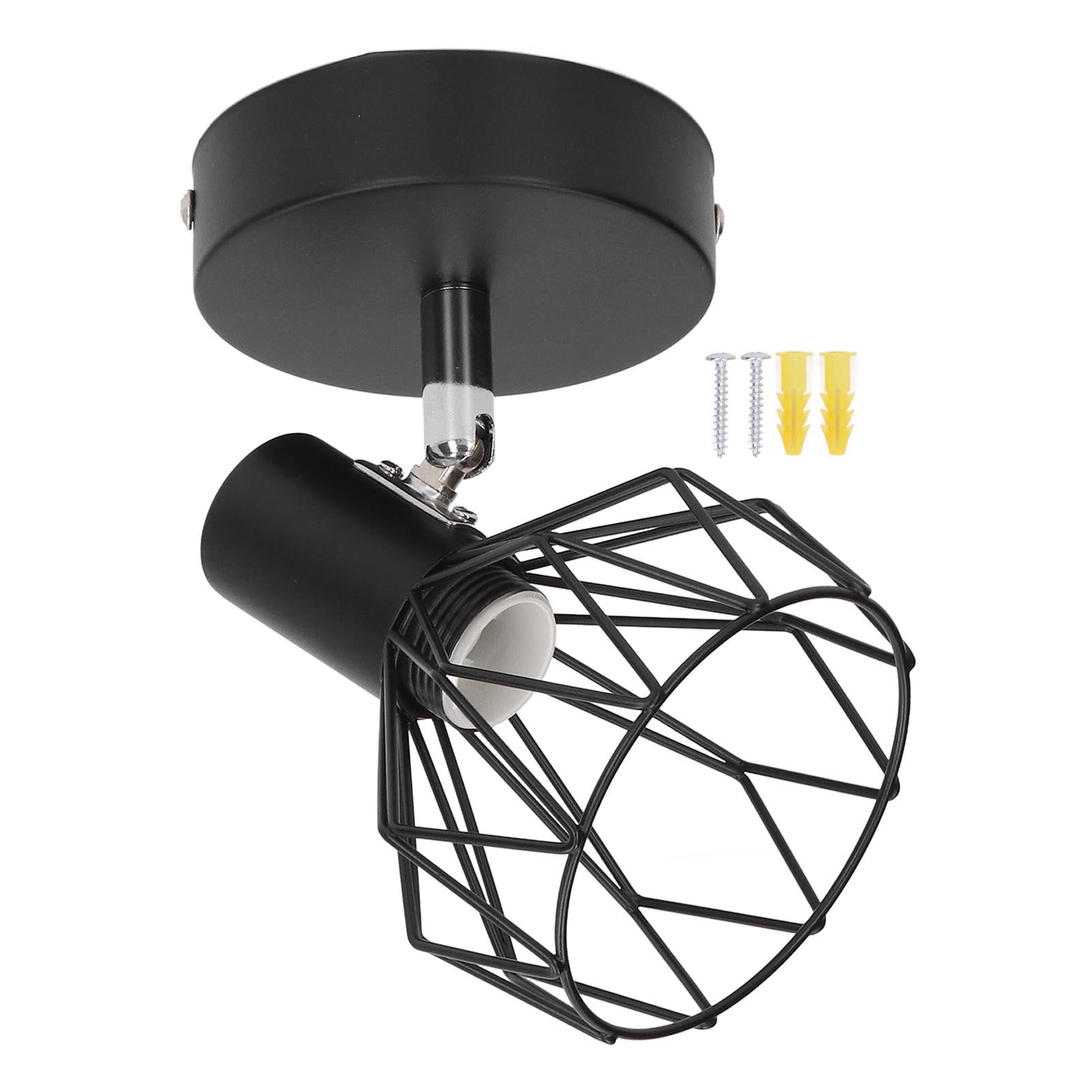 Wall Lamp Holder with Metal Cage E14 Industrial Style Metal Vintage