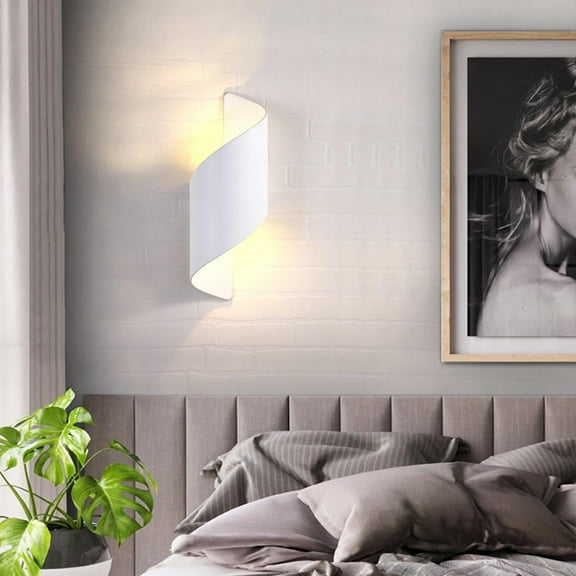 Wall Lamp LED Spiral Sconce Wall Hanging Night Lamp for Bedroom Garden Hotel Decorative Lighting Background Sconces Decor 12W - white warm light