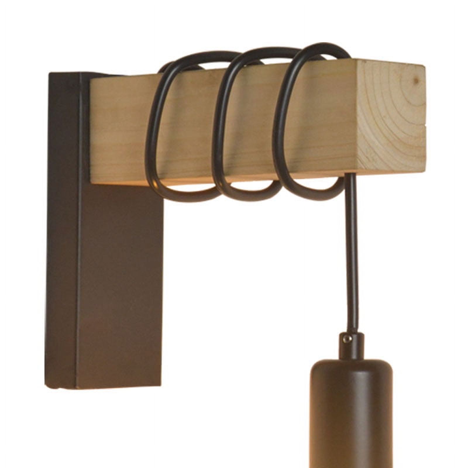 Wall Lamp, Vintage Industrial Design Flame Wall Lamp, Steel And Wood Retro Lamp,socket: E27without Bulb - image 1 of 2