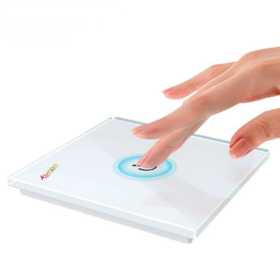 Wall Light Touch Switch 100-220V EU Standard Tempered Crystal Glass Panel Power 1/2/3 Gang 1 Way Waterproof Light Sensor Switches