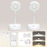 Wall Lights,2 Packs LED Wall Sconces Set - 1200mAh Rechargeable Battery 3 Colors Brightness Dimmable Touch and Remote Control,Cordless Wall Mounted Reading Lamp Light for Home Bedroom