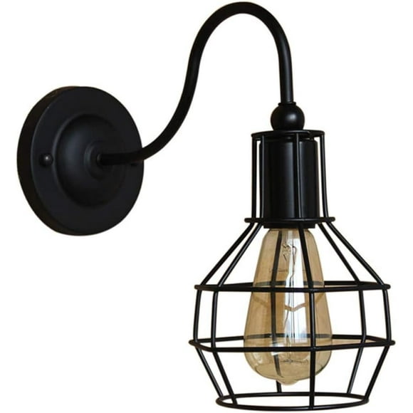 Wall Lights,E26/ E27 Edison Vintage Industrial Rustic Wall Lamp,Antique Metal Cage Wall Sconce Indoor Lighting Fixture for Bar Cafe Bedroom ,A