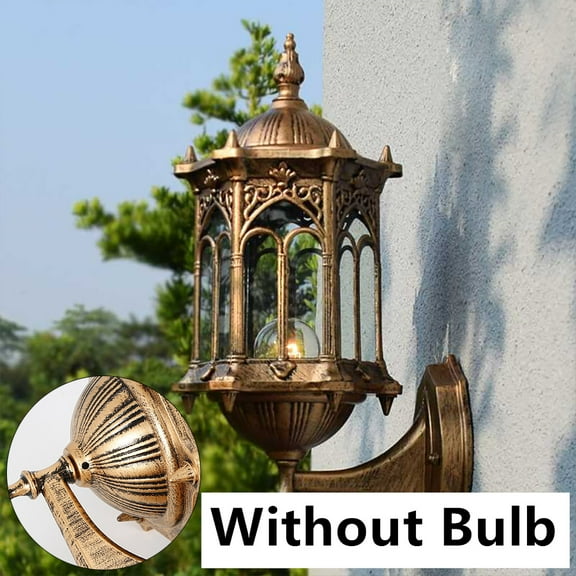 Wall Lights GDAE10 Aluminum Lamp Retro Pavilion Palace Outdoor Sconces Antique Lighting Fixture for Home Patio Garden Vintage 3W Without Plug/E27 Bulb DIY Antique Brass Lantern Shape Yellow Bronze