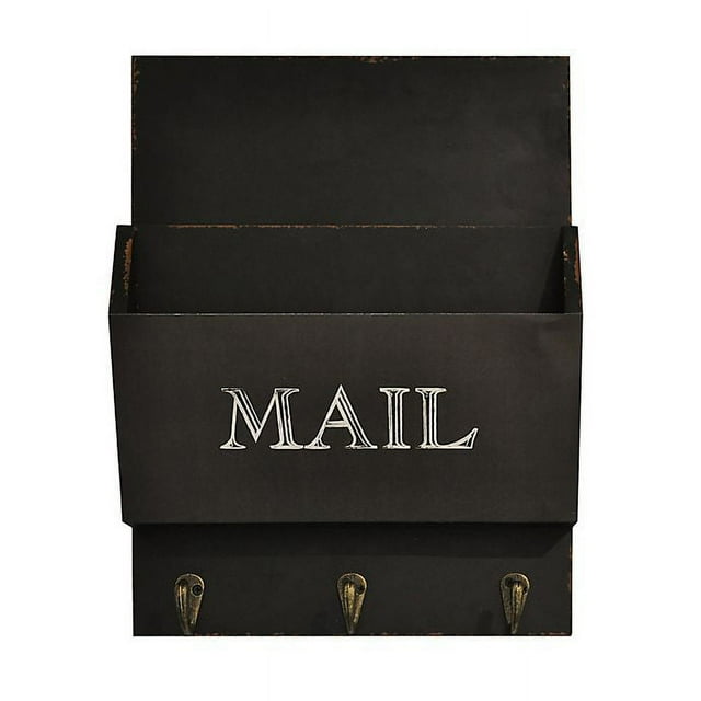 Wall Mail Bin With Hooks