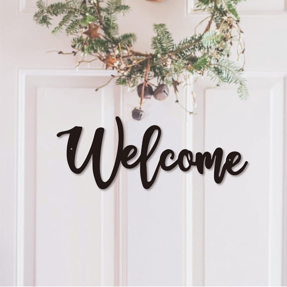 Wall Metal Welcome Sign Wall Decor - Rustic Farmhouse Hanging Art for Front Door, Indoor Outdoor, Vertical Metal Handicraft, Housewarming Gift