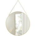 15.7in Golden Metal Frame Round Wall Mirror with Chain for Home Decor ...