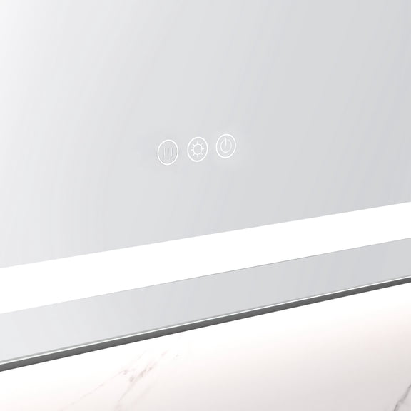 Wall Mirror, 24 x 32 Inch LED Bathroom Mirror with Front and Backlight, Wall Mounted Vanity Mirror with Aluminum Frame, Anti-Fog, Memory, 3 Colors, Stepless Dimmable, Gun Ash Bathroom Mirror