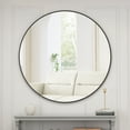 thumbnail image 1 of Wall Mirror 48 Inch Oversized Big Size Black Circular Mirror Metal Framed Mirror Round Vanity Mirror Dressing Mirror, For Bathroom, Living Room, Bedroom Wall Decor, 1 of 7