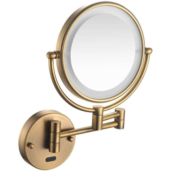 Wall Mirror, Bathroom Makeup Wall Mounted Mirror 3X Magnifying for Hotel Vanity h-ealth Two Swivel Surface Concealed Install