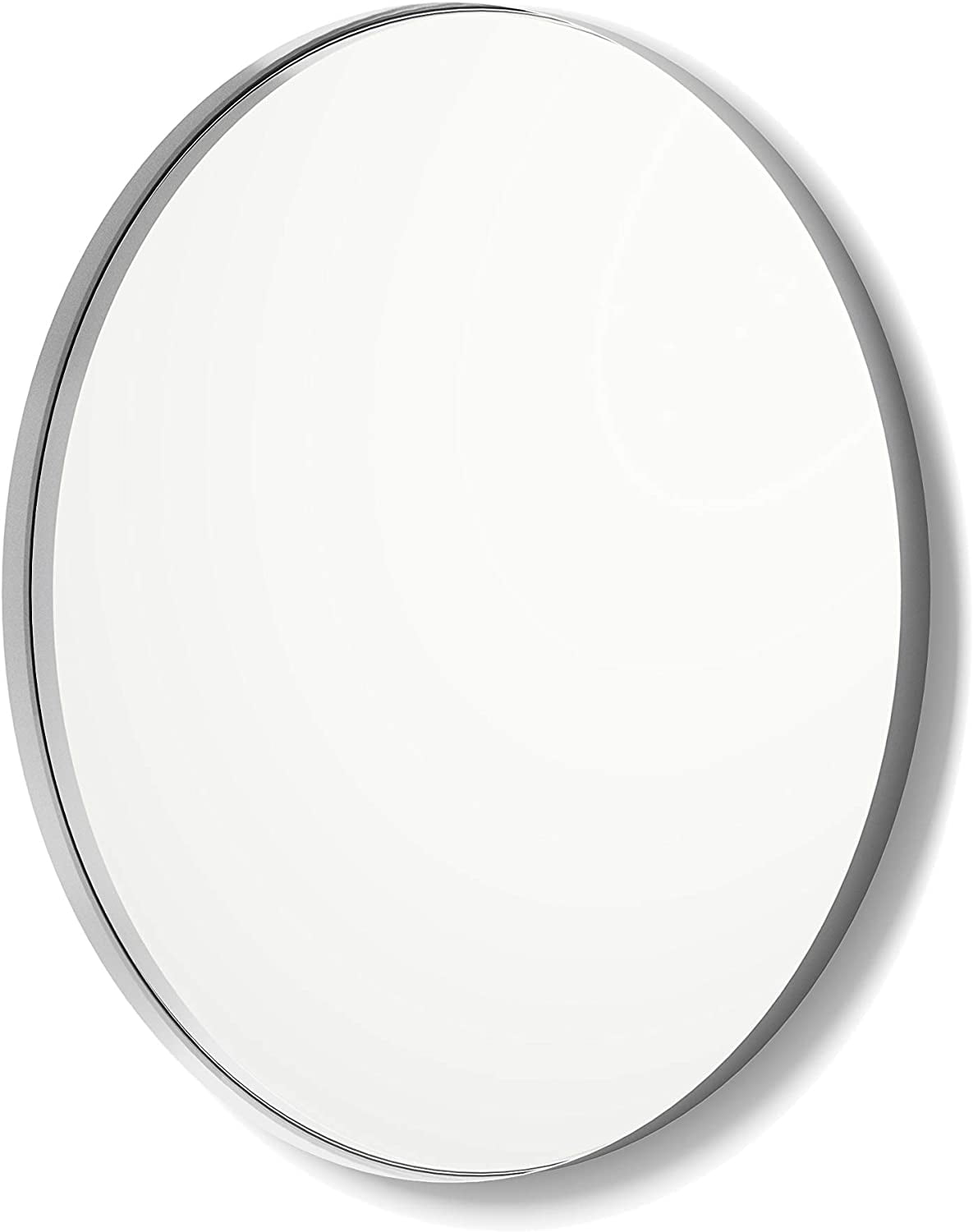 Wall Mirror | Bathroom Vanity Mirror | Silver Metal Frame | 30" x 30 ...