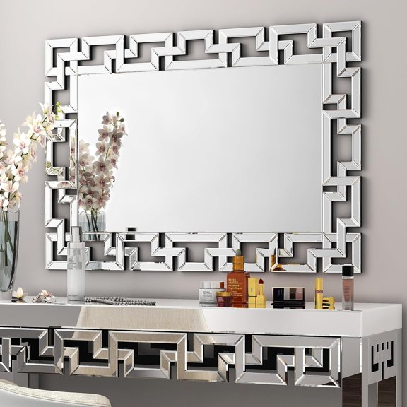Wall Mirror Decorative - 28 * 39 Inches Large Rectangular Decorative Mirror for Living Room, Modern Accent Glass Wall Mirror for Bedroom, Office, Foyer