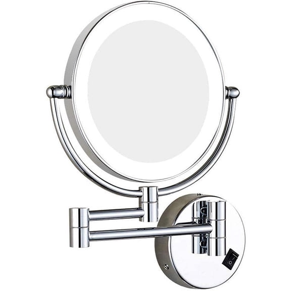 Wall Mirror, Household Bathroom Mirror, Wall-Mounted Makeup Mirror with Switch Electrical Plug