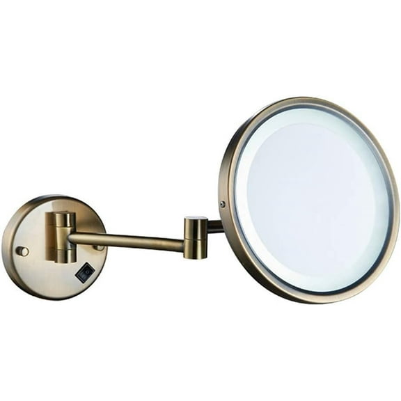 Wall Mirror, Makeup Mirror Bathroom Wall-Mounted Retractable Rotating Round HD Single-Sided Beauty Mirror