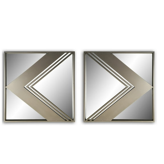 Wall Mirror - Metal Wall Decorative Mirrors - Set of 2
