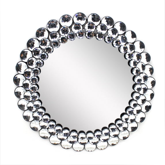 Wall Mirror Silver Round Mirrors for Wall Decor,17"